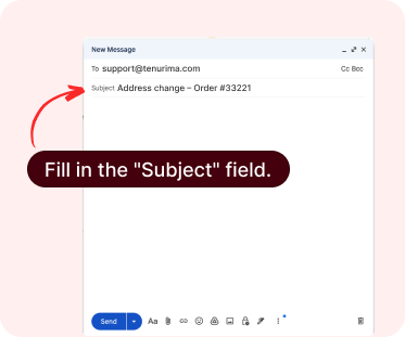 Screenshot showing subject line field