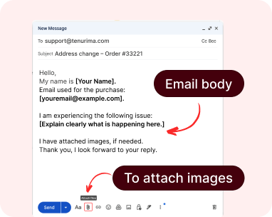 Screenshot showing email body